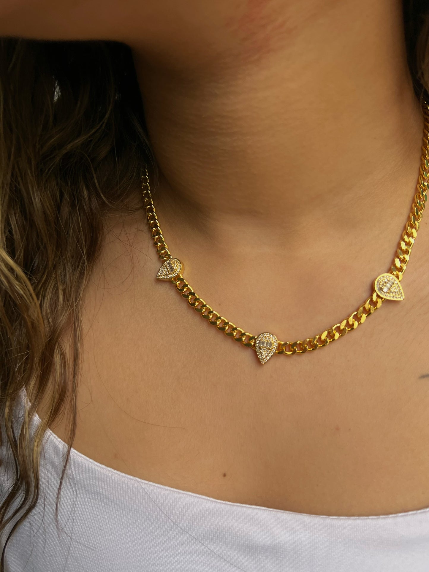 3 pcs groumette pear necklace