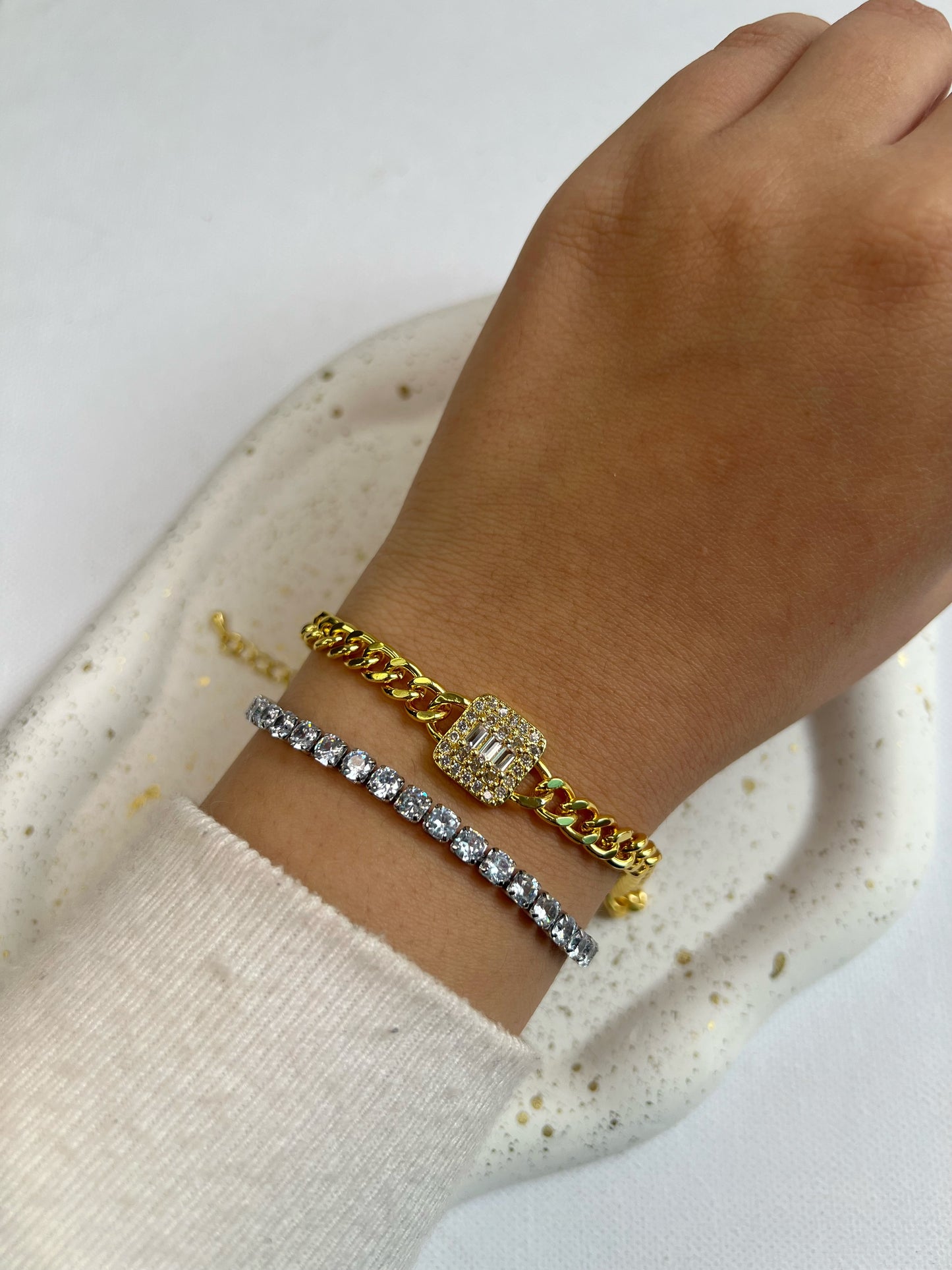 Squared groumette bracelet