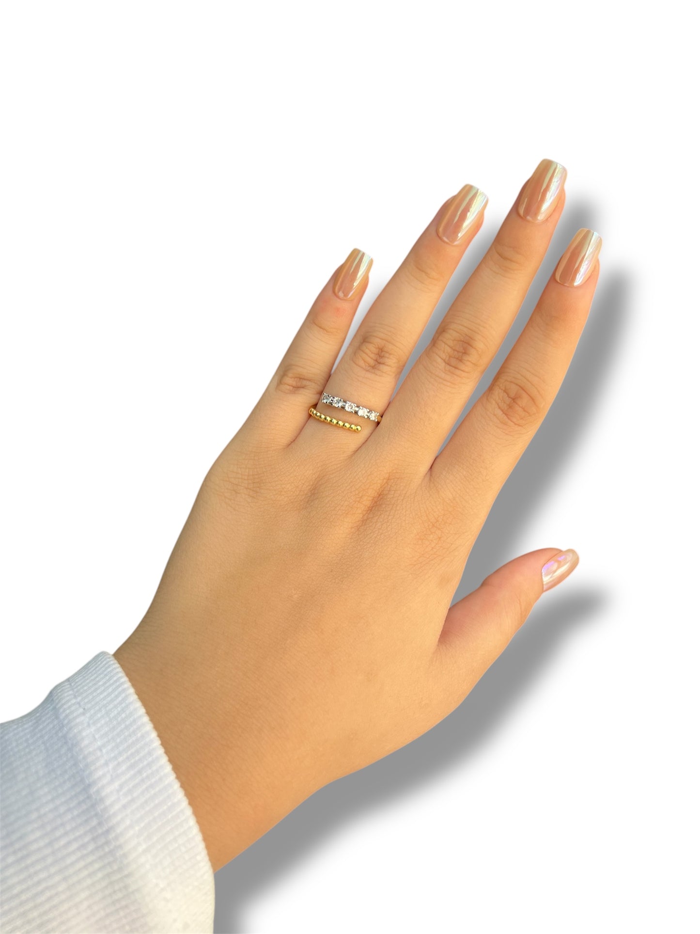 Half diamond ring (free size)
