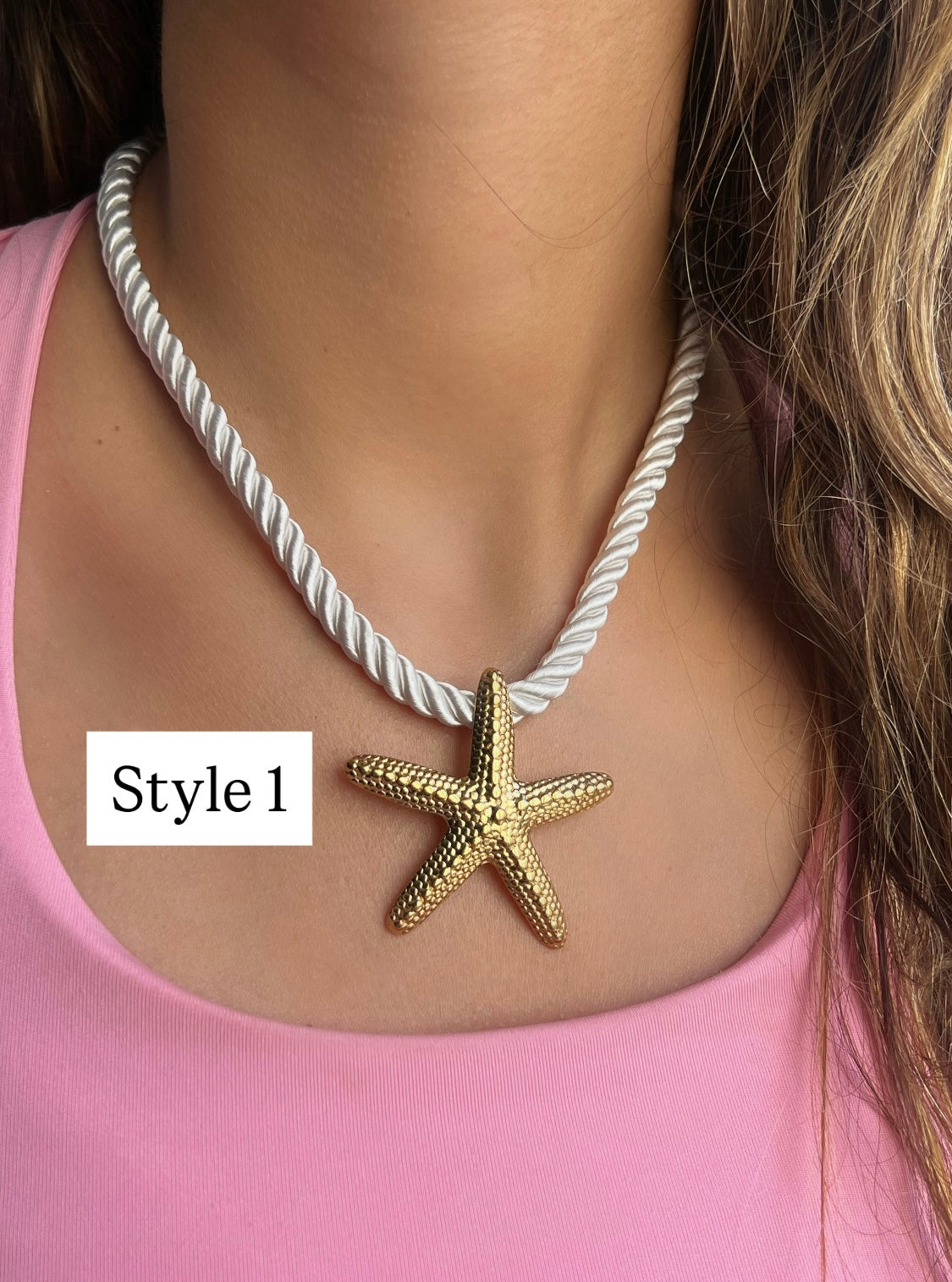 Starfish rope necklace