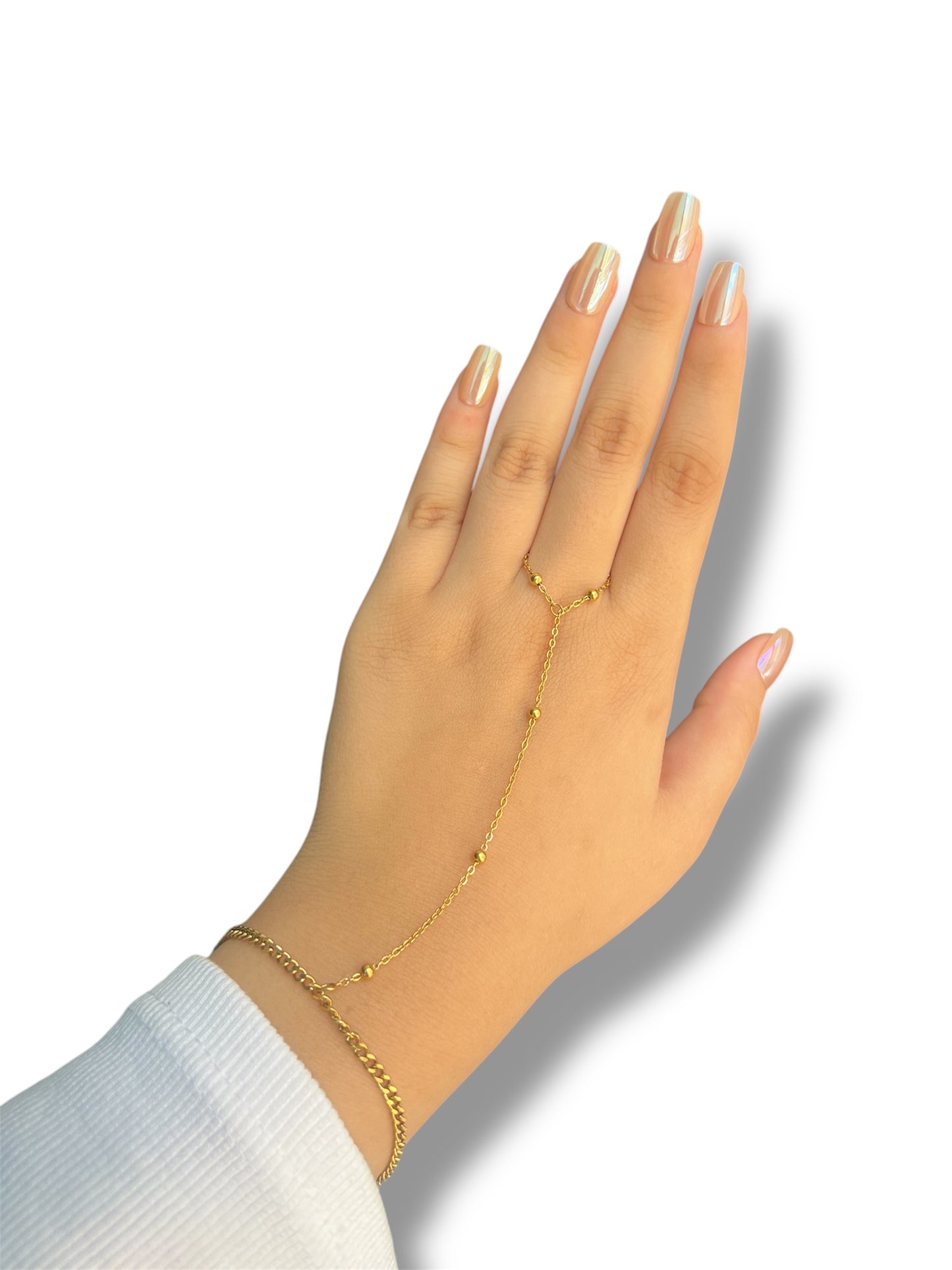 Gold circles hand chain