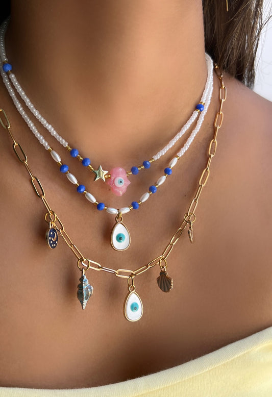 Evil eye stack necklace