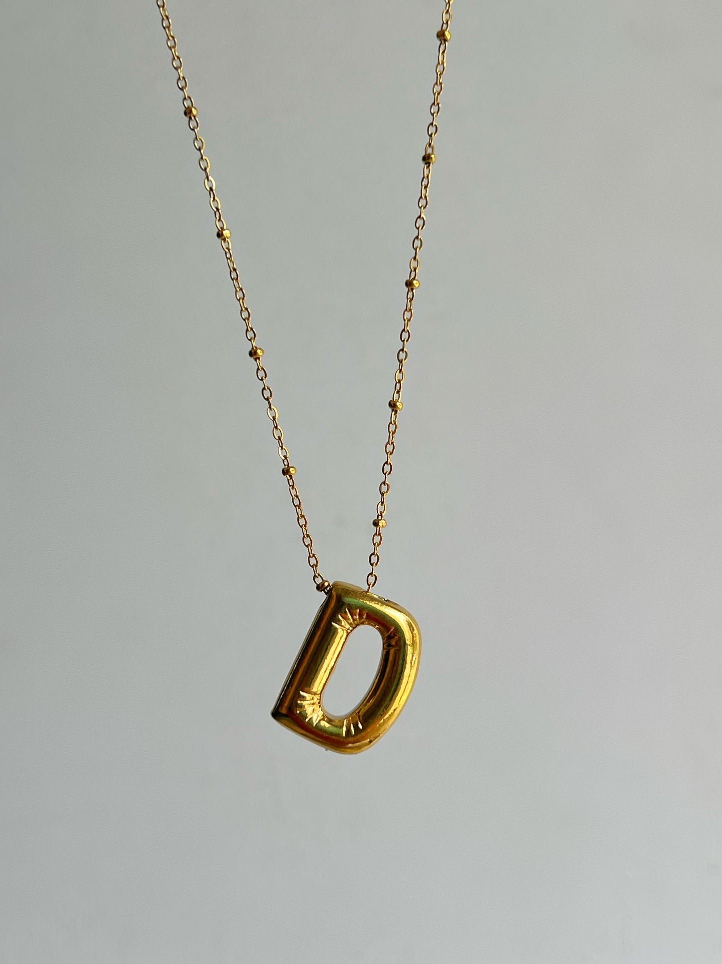 Bubble initial necklace