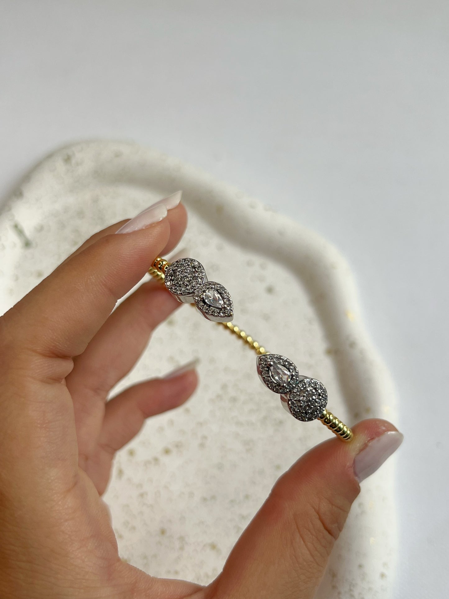 Double diamond bangle