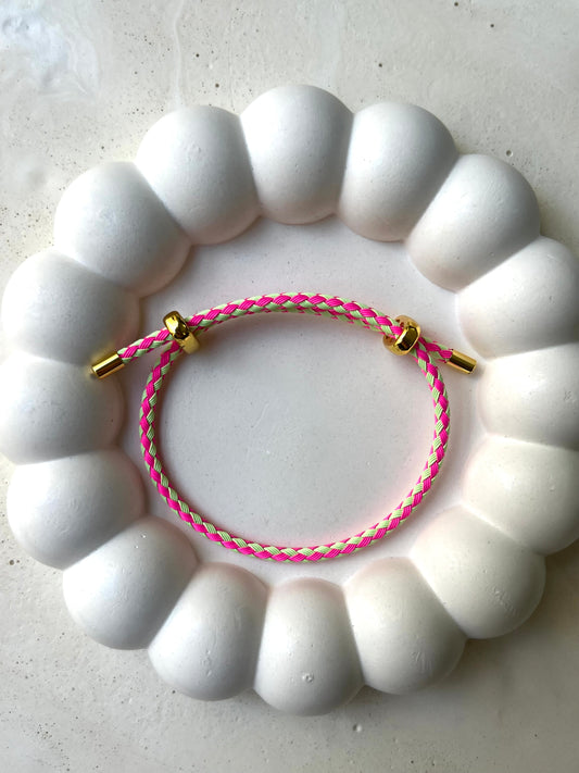 Pink rope bracelet (charm base)