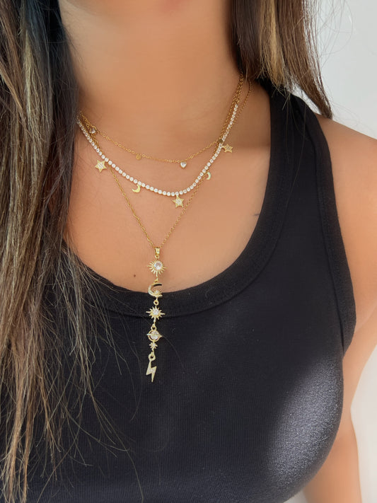 Moon & Stars Y Necklace