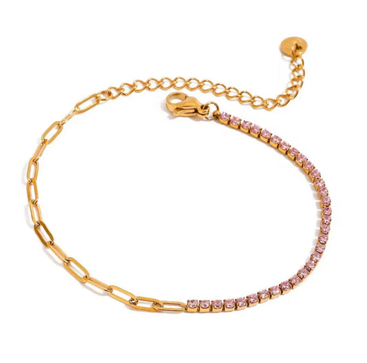 Half & half pink bracelet