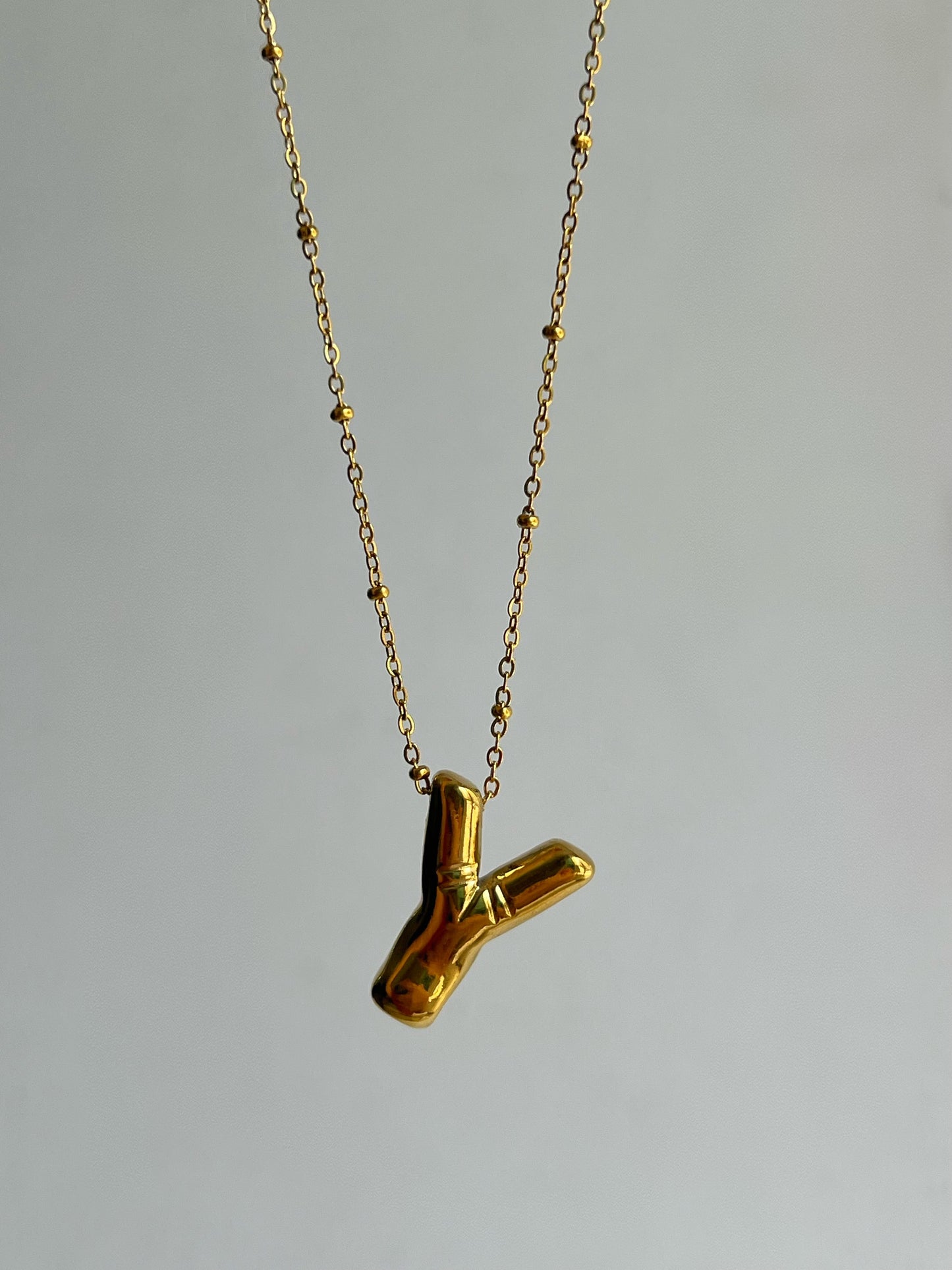 Bubble initial necklace