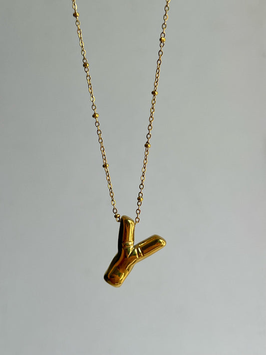 Bubble initial necklace