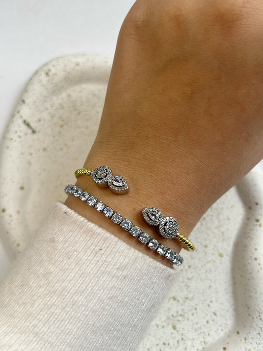 Double diamond bangle