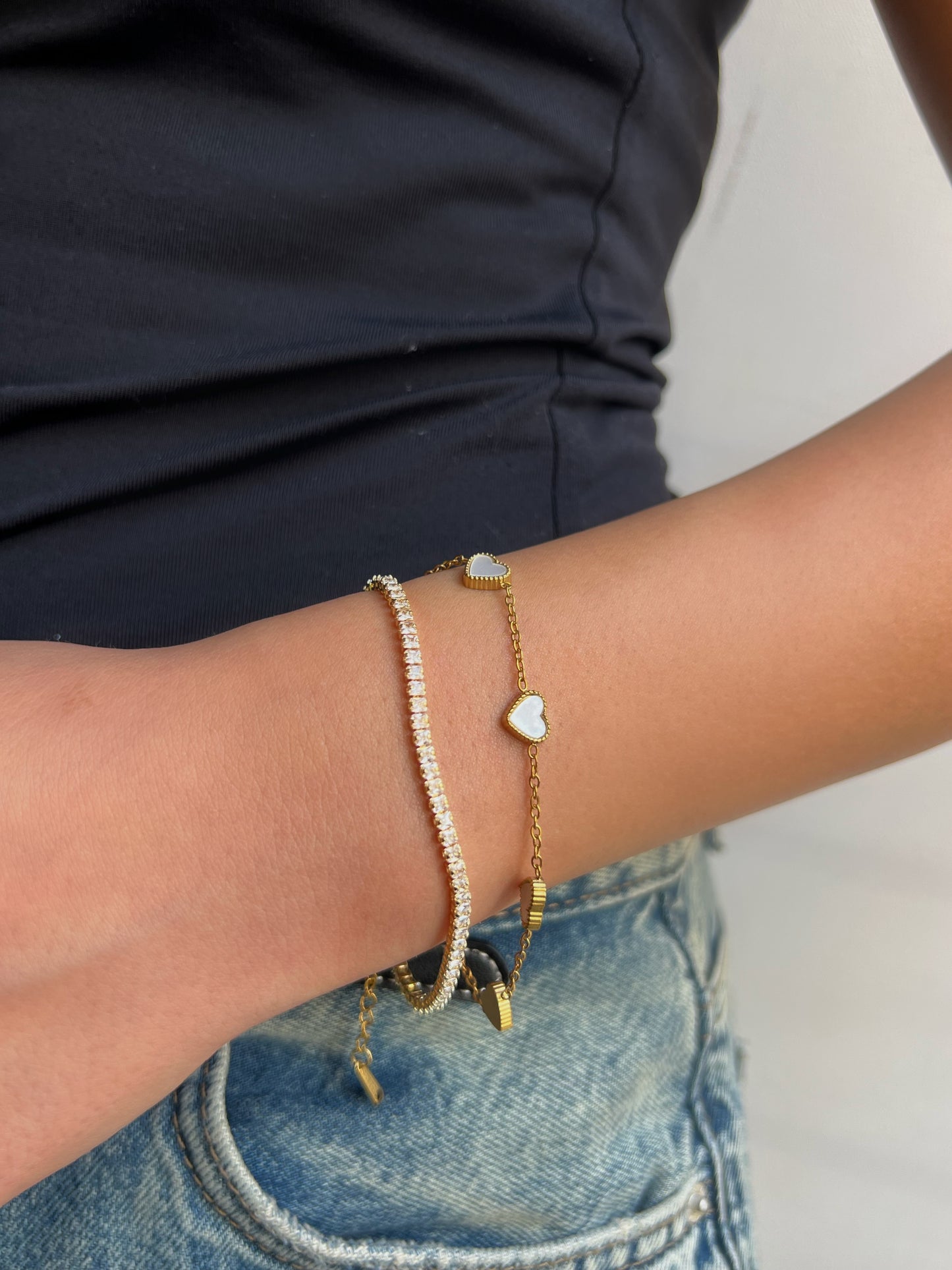 White Hearts Bracelet