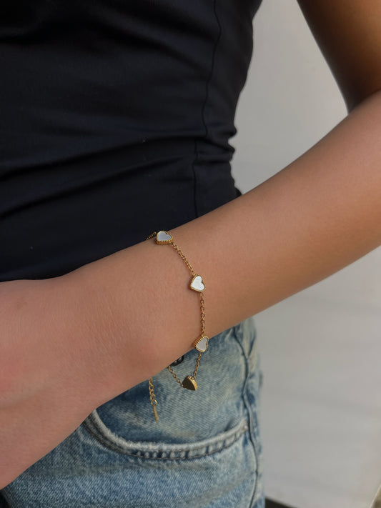 White Hearts Bracelet