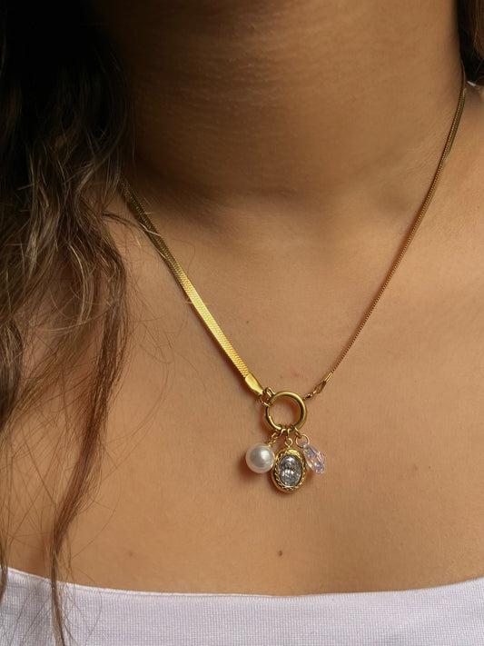 Charm snake necklace