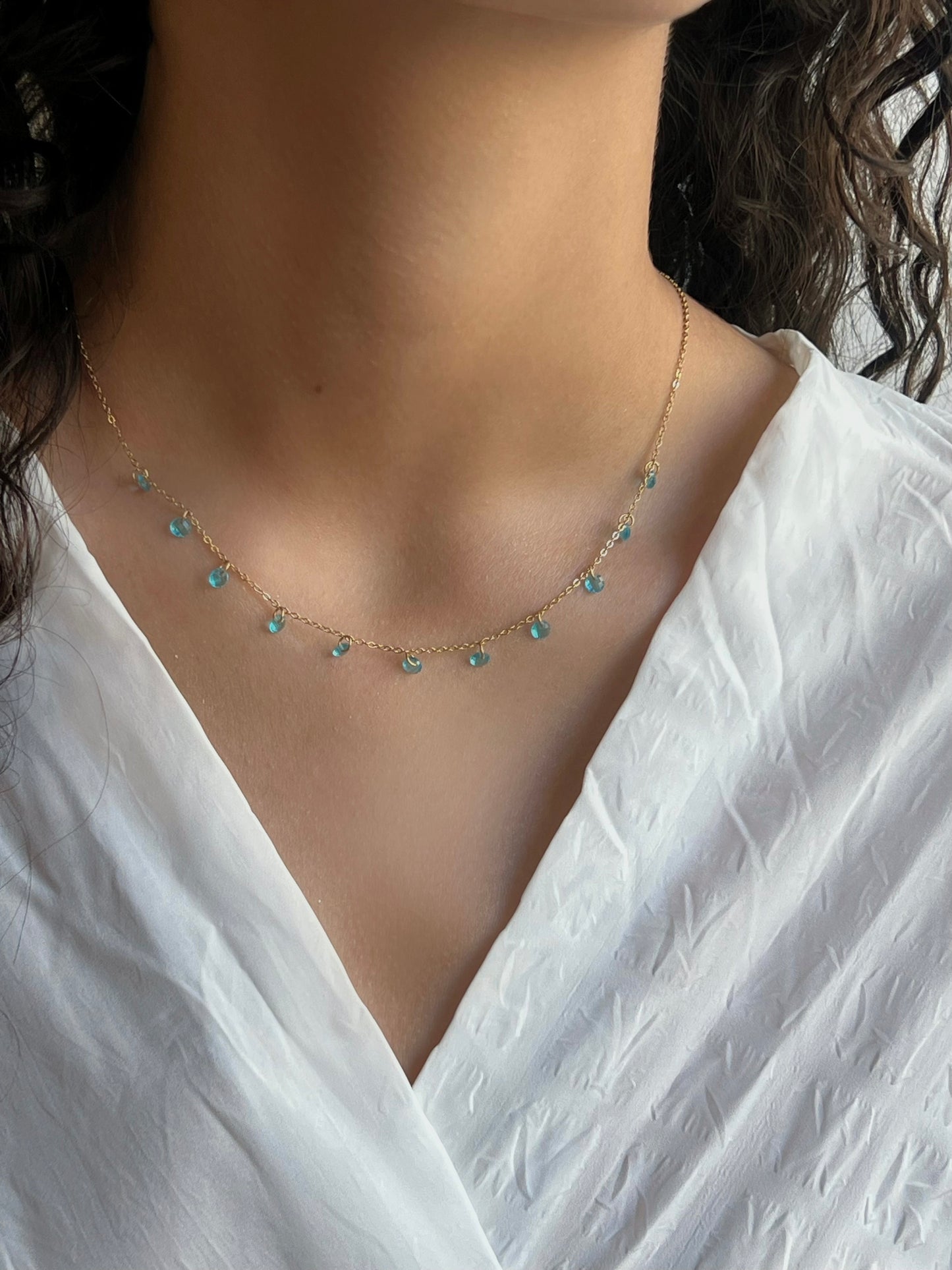 Blue crystals necklace